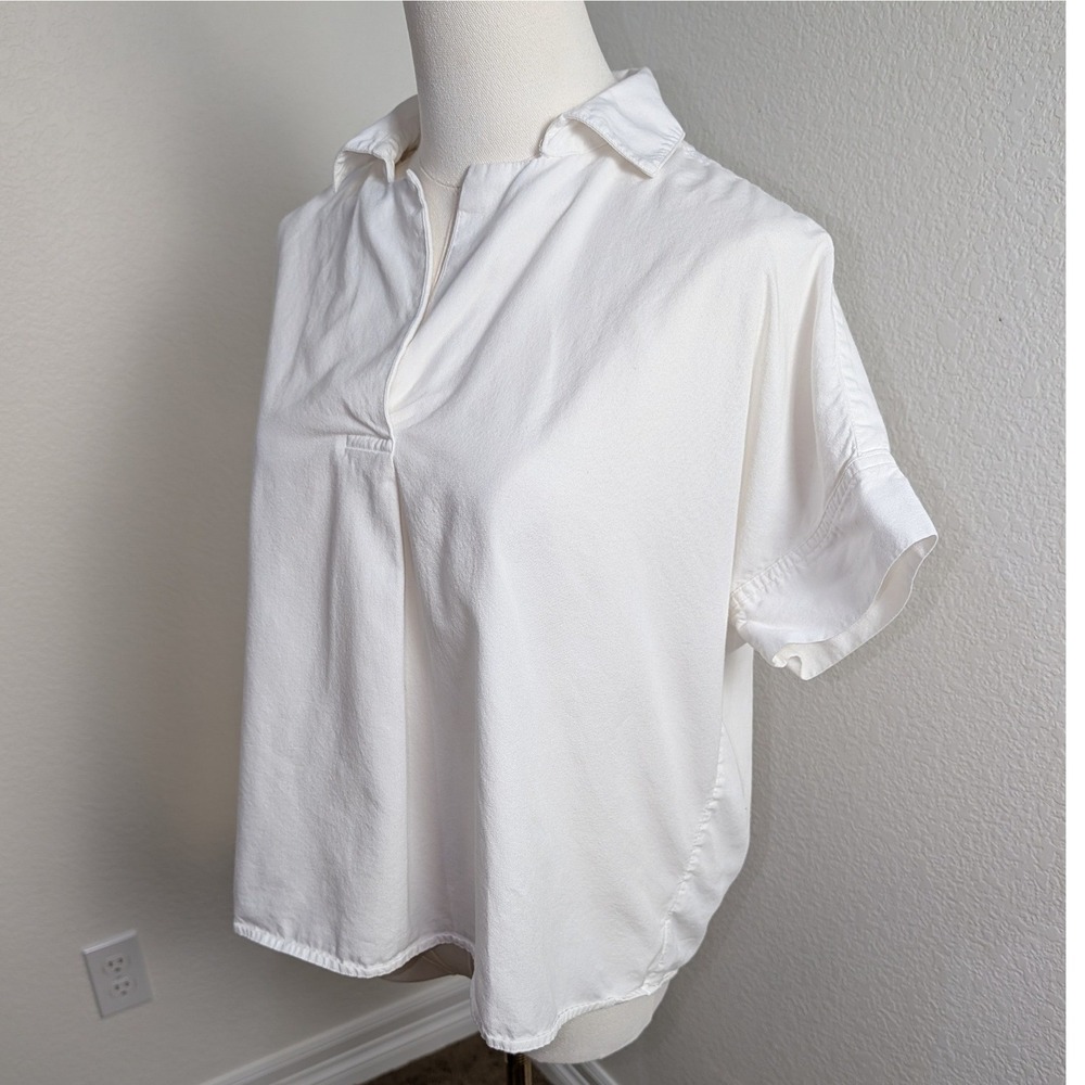 Madewell Womens White Cotton Modal Short Sleeve Popover Shirt AJ970 Size S - Picture 6 of 15